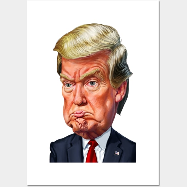 Cartoon of Donald Trump Pouting Wall Art by hclara23